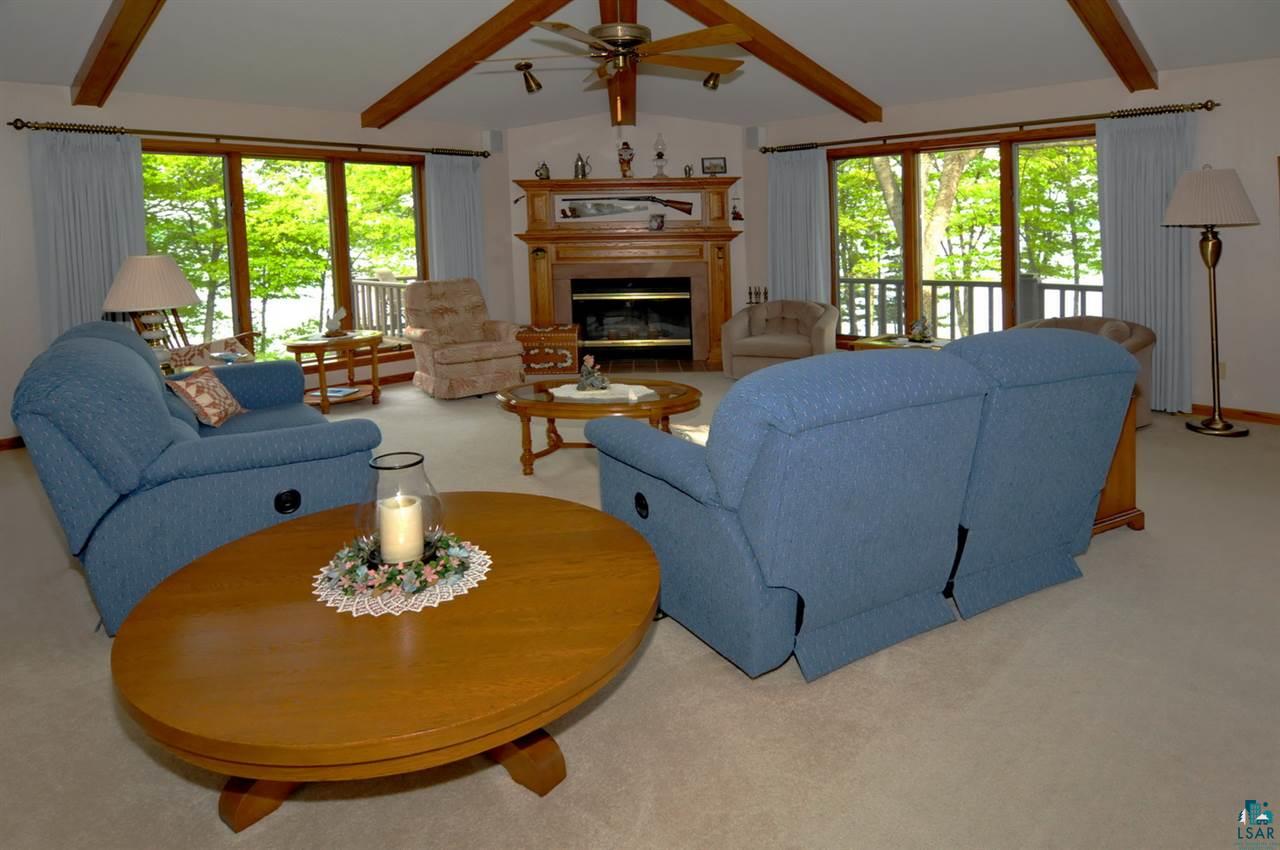 37431 Apostle Bay Road Bayfield, WI 54814 - Photo 3 of 49 Custom Oak & Brownstone Fireplace