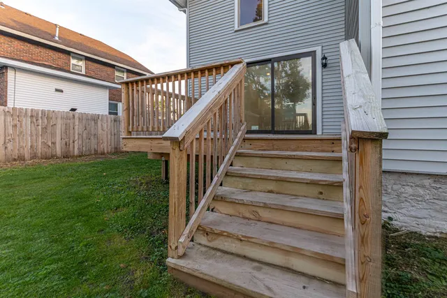 a view of backyard of house