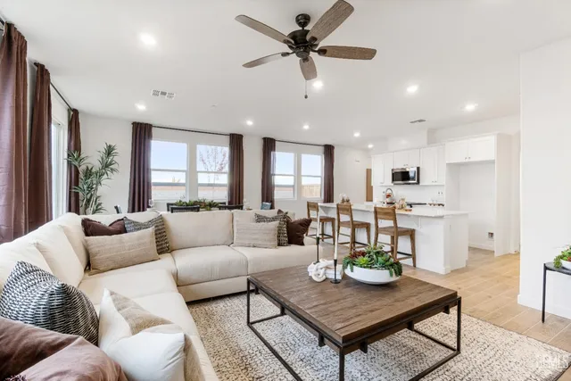 a living room with furniture