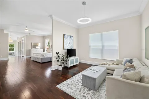 a view of swimming pool with outdoor seating