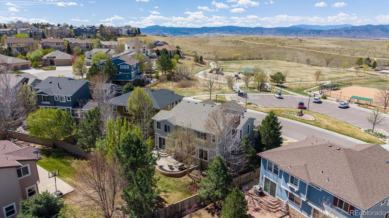 2677 Pemberly Avenue Highlands Ranch, CO 80126 - Photo 44 of 50 an aerial view of residential houses with outdoor space