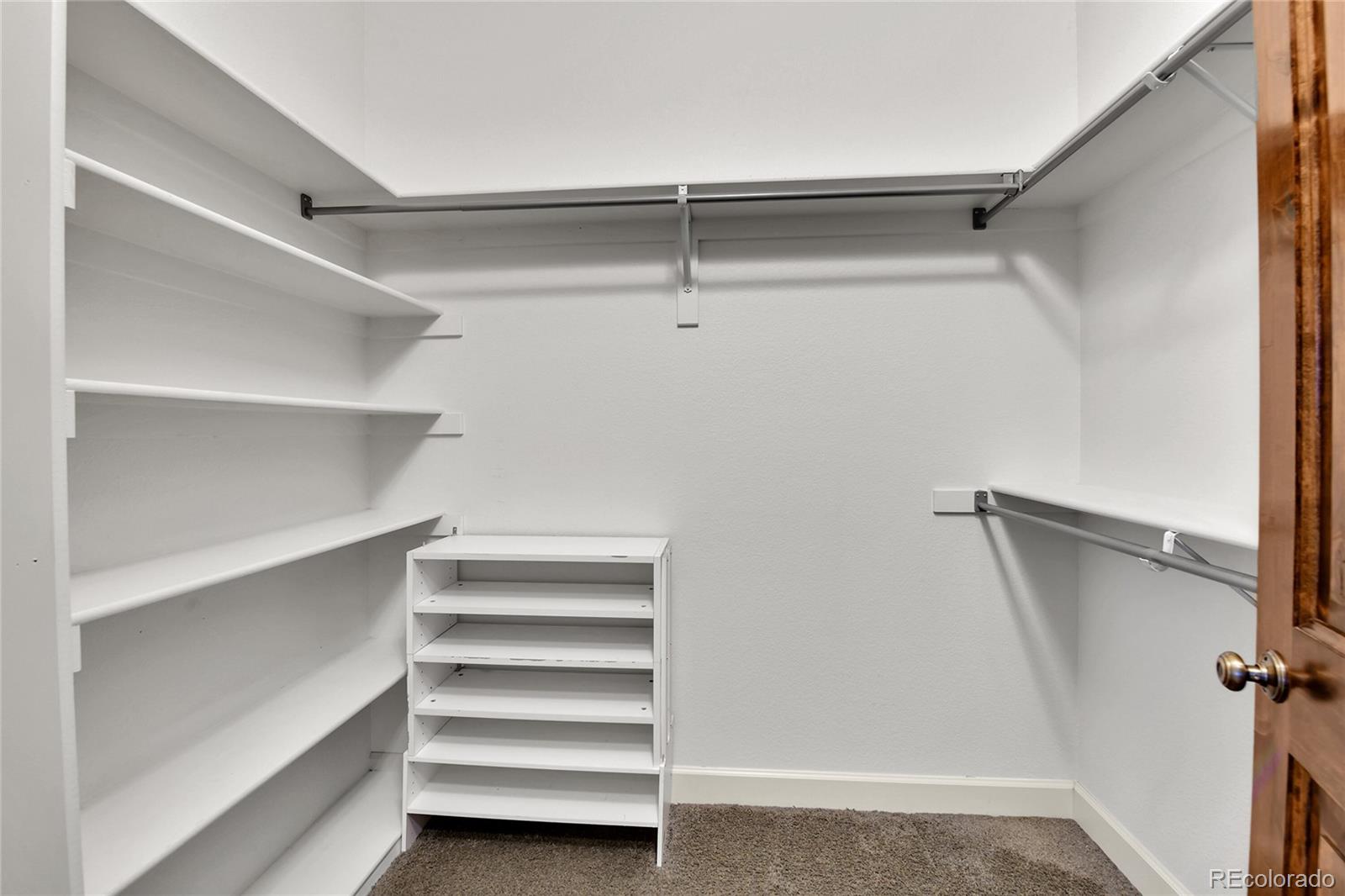 12984 Crowfoot Springs Road Franktown, CO 80116 - Photo 24 of 50 a view of walk in closet with empty racks