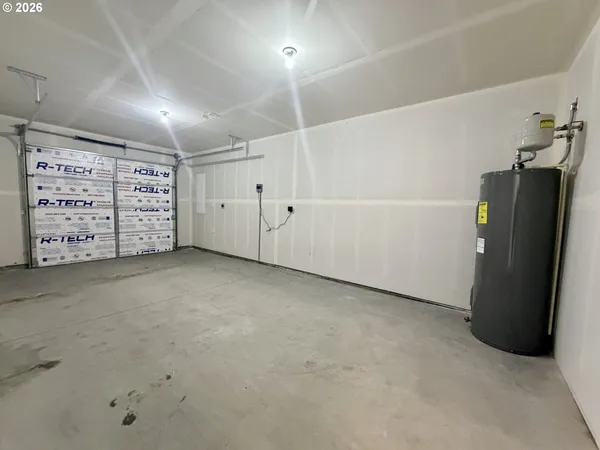 a view of a garage with furniture