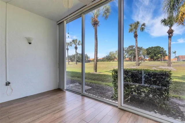 an aerial view of a house with a garden