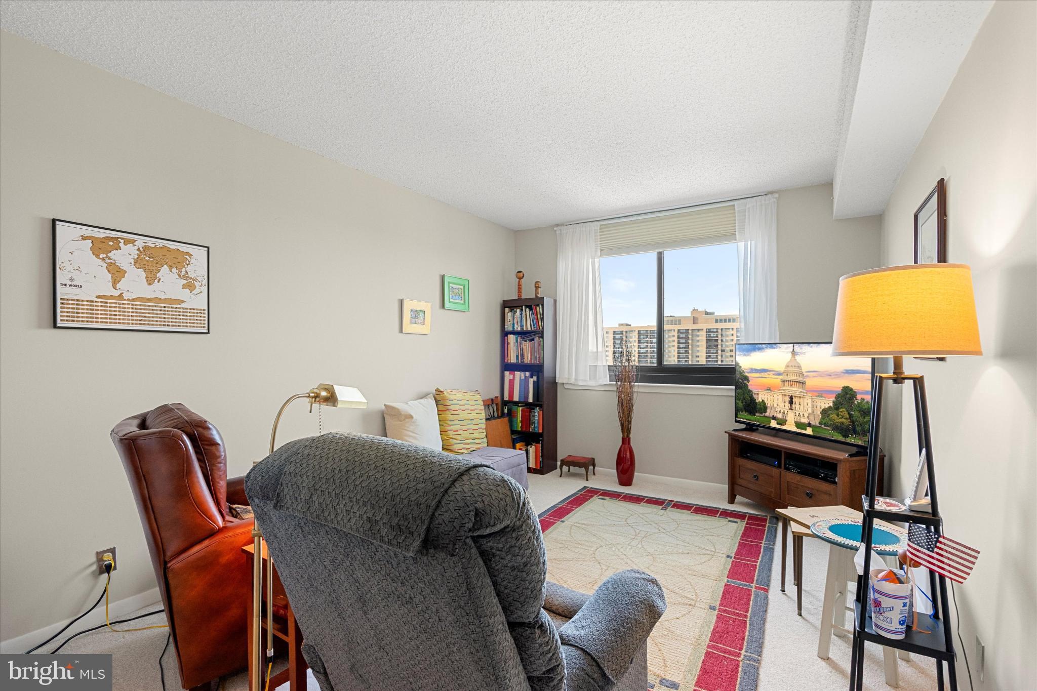 5505 Seminary Road, Unit 2205N Falls Church, VA 22041 - Photo 8 of 33 a living room with furniture and a flat screen tv