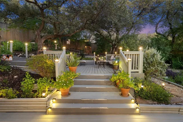 a view of garden with pathway