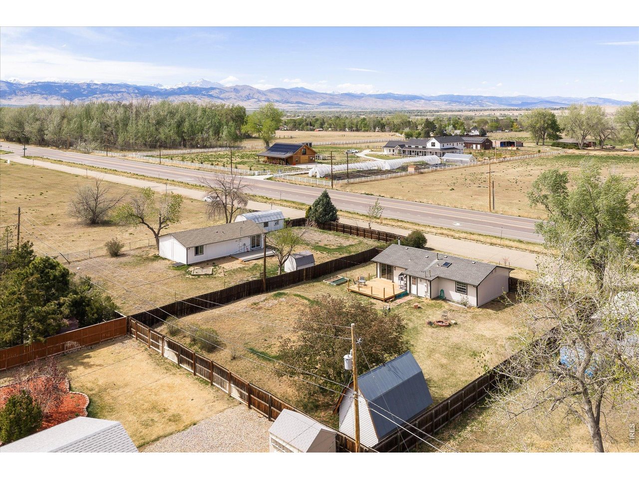 9234 Arapahoe Road Boulder, CO 80303 - Photo 31 of 37 aerial view showcasing the property's spacious lot, fenced yard and surrounding open landscape