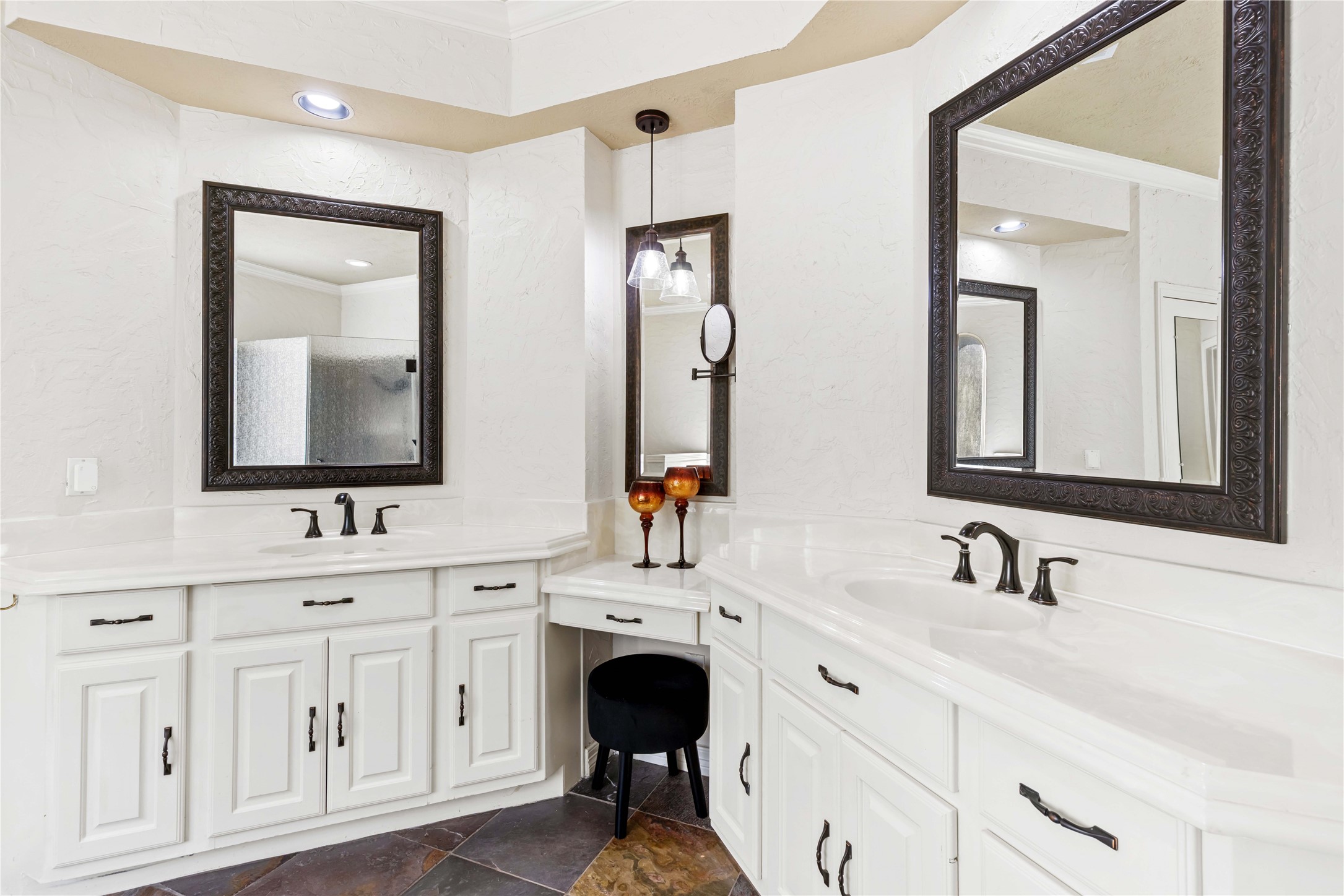 13322 Stonecrest Lane Conroe, TX 77302 - Photo 20 of 50 a bathroom with a double vanity sink and mirror
