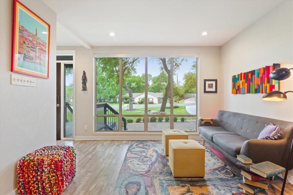 1617 Rambler Drive Waco, TX 76710 - Photo 12 of 36 Living room featuring light wood finished floors and recessed lighting