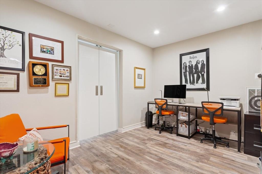 1617 Rambler Drive Waco, TX 76710 - Photo 20 of 36 Office area with light wood finished floors and recessed lighting