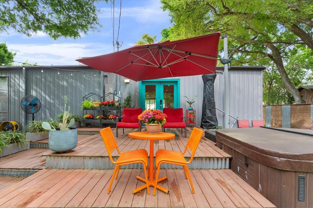 1617 Rambler Drive Waco, TX 76710 - Photo 32 of 36 Deck with french doors and a hot tub