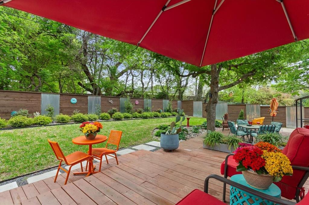 1617 Rambler Drive Waco, TX 76710 - Photo 34 of 36 Wooden terrace featuring outdoor dining area and a fenced backyard