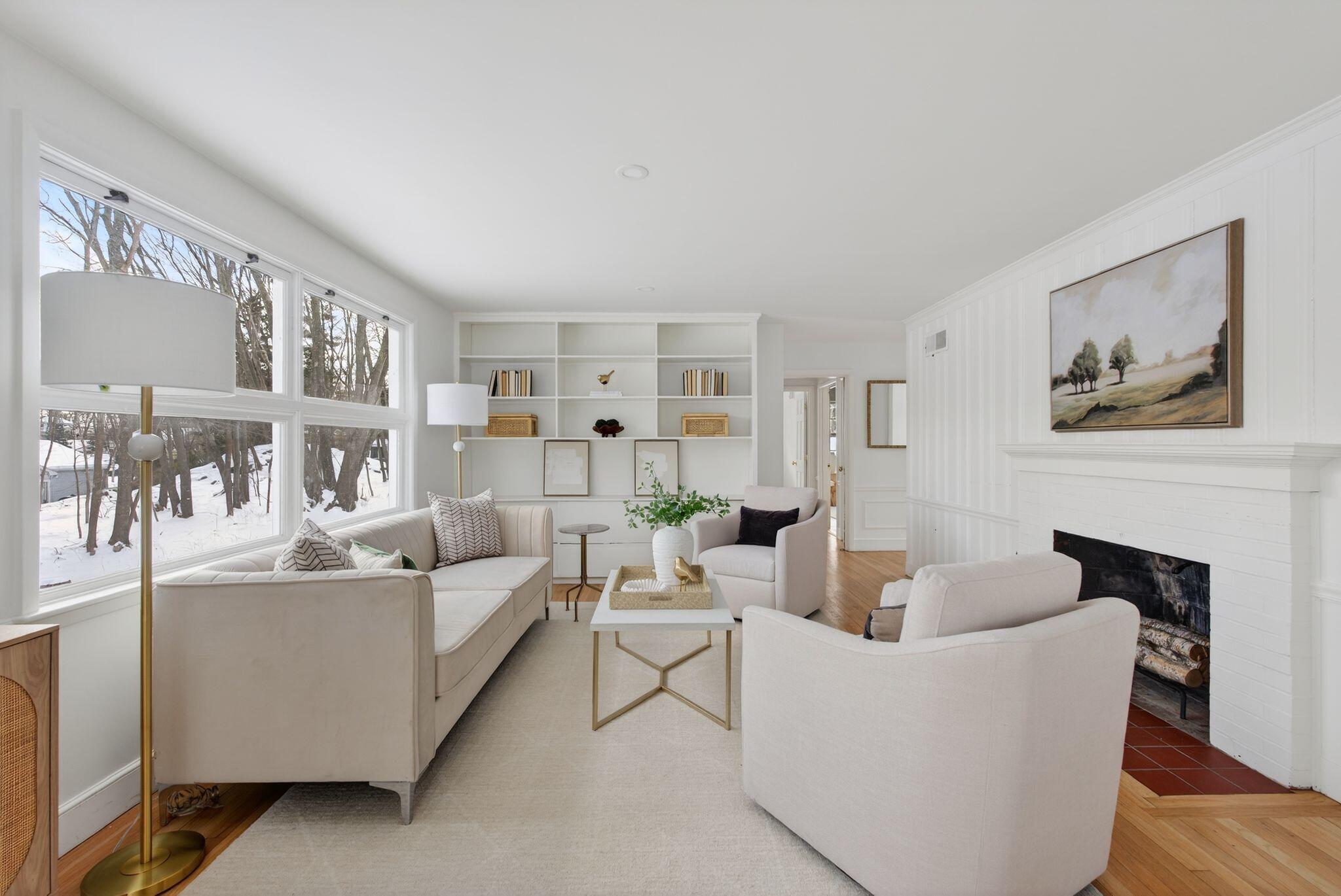 7 Wabun Road Cape Elizabeth, ME 04107 - Photo 9 of 33 Living Room with Fireplace