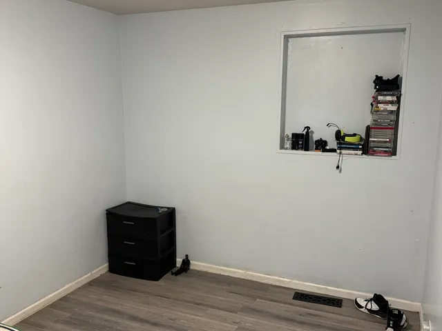 a view of a door and a window