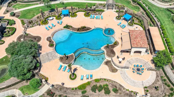 an aerial view of a sitting area and toys