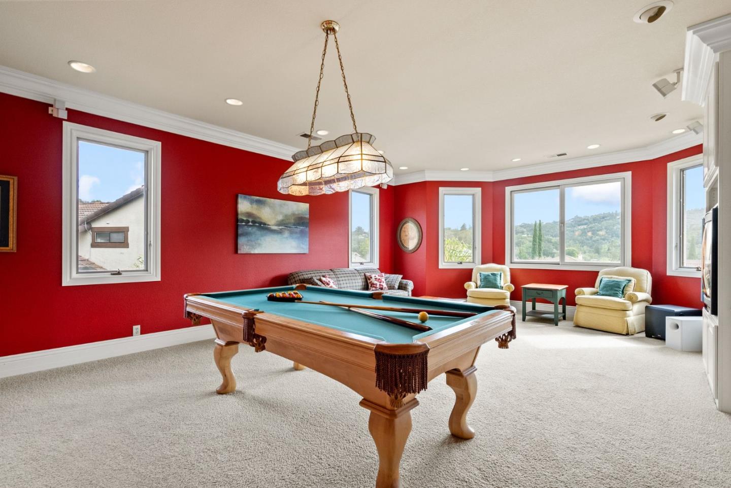 1544 Edmond Drive San Carlos, CA 94070 - Photo 29 of 44 a room with furniture pool table and flat screen tv