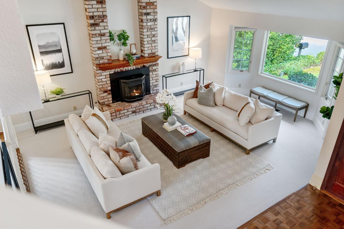 1544 Edmond Drive San Carlos, CA 94070 - Photo 6 of 44 a living room with furniture and a fireplace