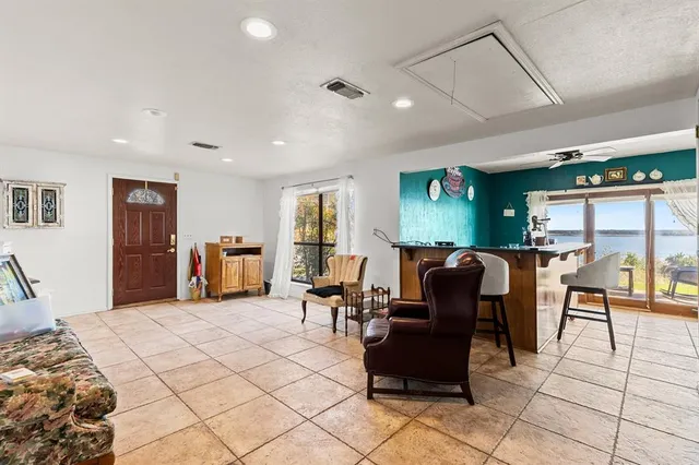 a living room with furniture