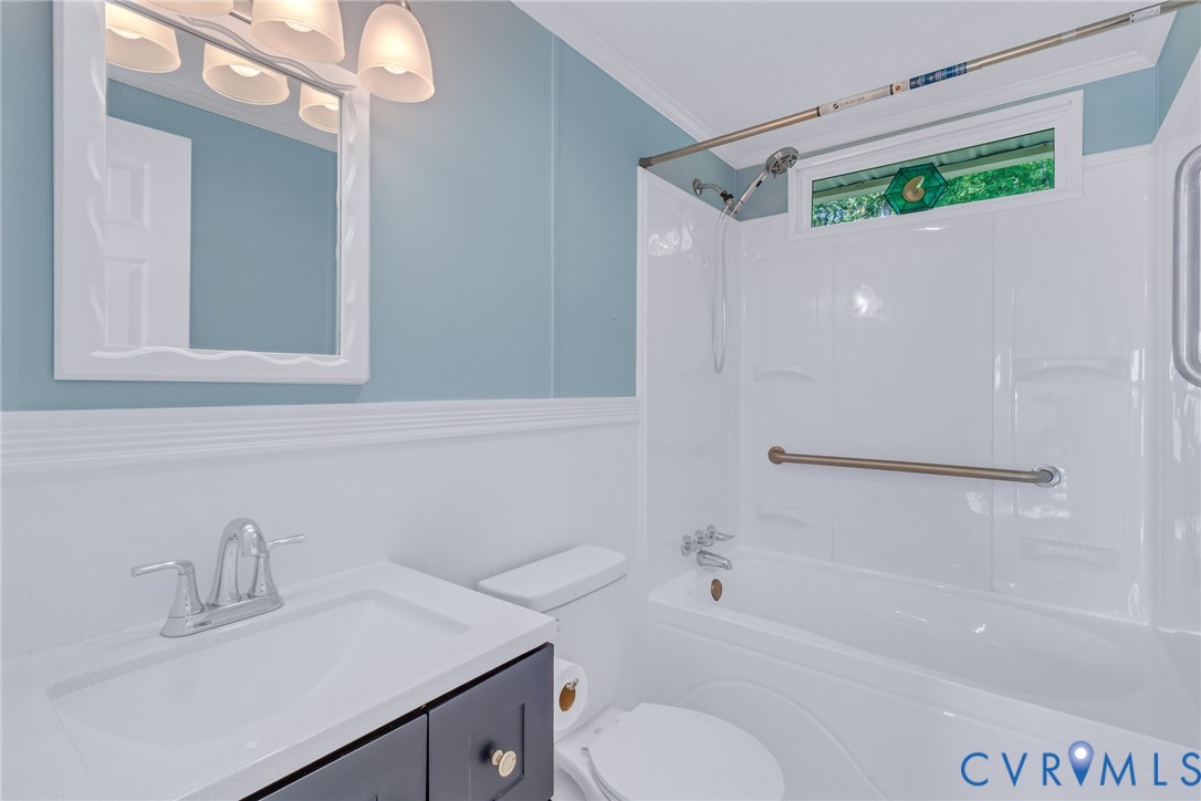 529 Morattico Creek Road Farnham, VA 22460 - Photo 9 of 24 a bathroom with a sink a toilet and shower