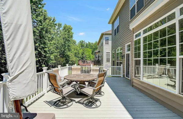 a deck view with a seating space
