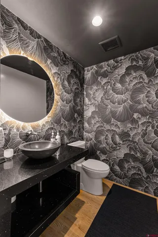 a view of a bathroom with a sink and toilet