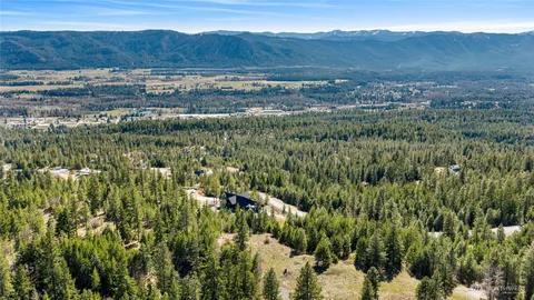 a view of a lush green hillside and houses