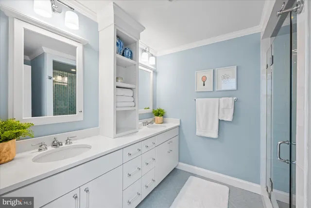 a bathroom with a shower