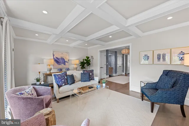 a living room with furniture and a couch