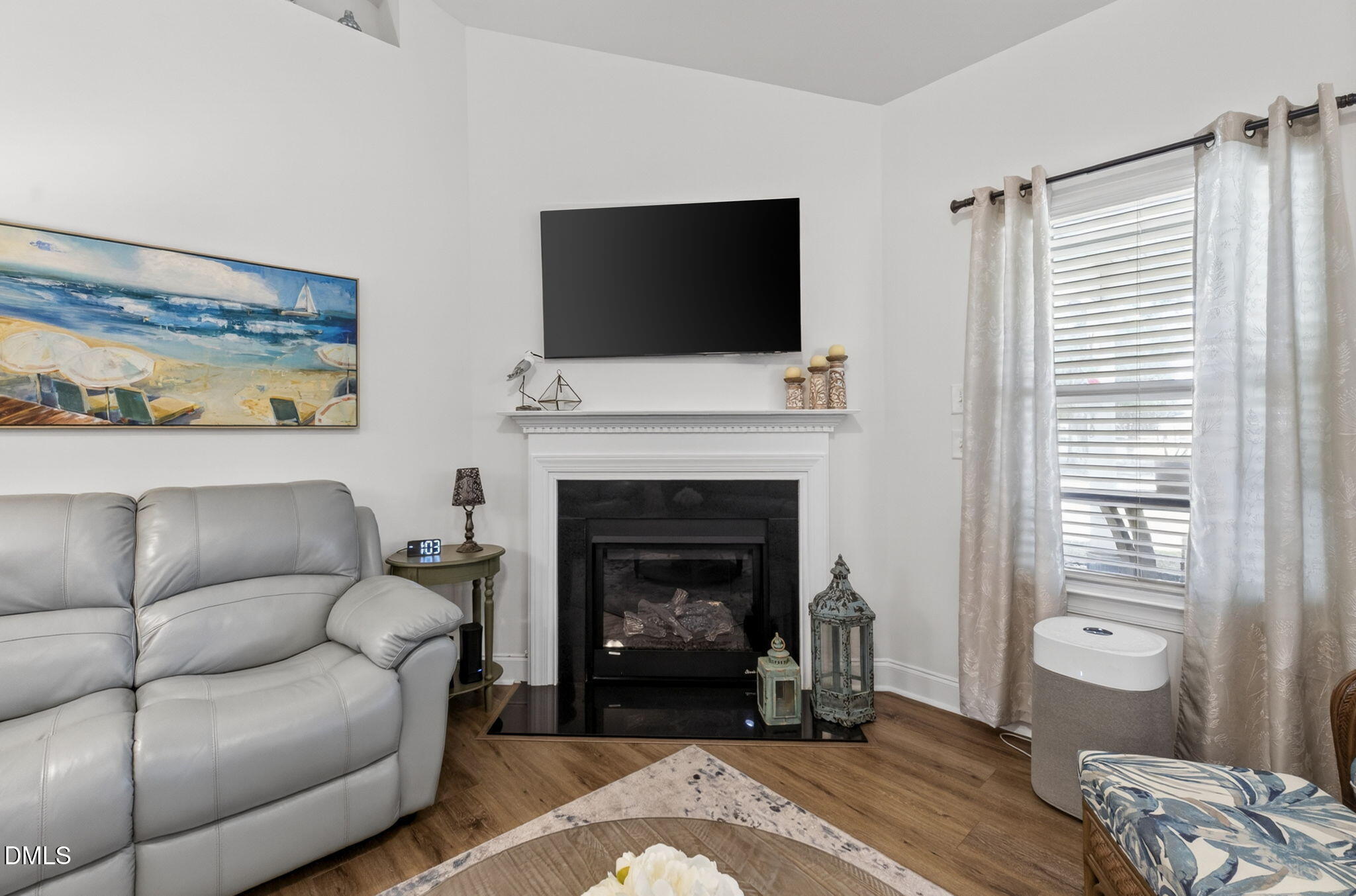 20 Deep Clay Circle Angier, NC 27501 - Photo 15 of 54 a living room with furniture a flat screen tv and a fireplace