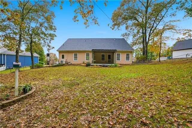 a house view with a garden space