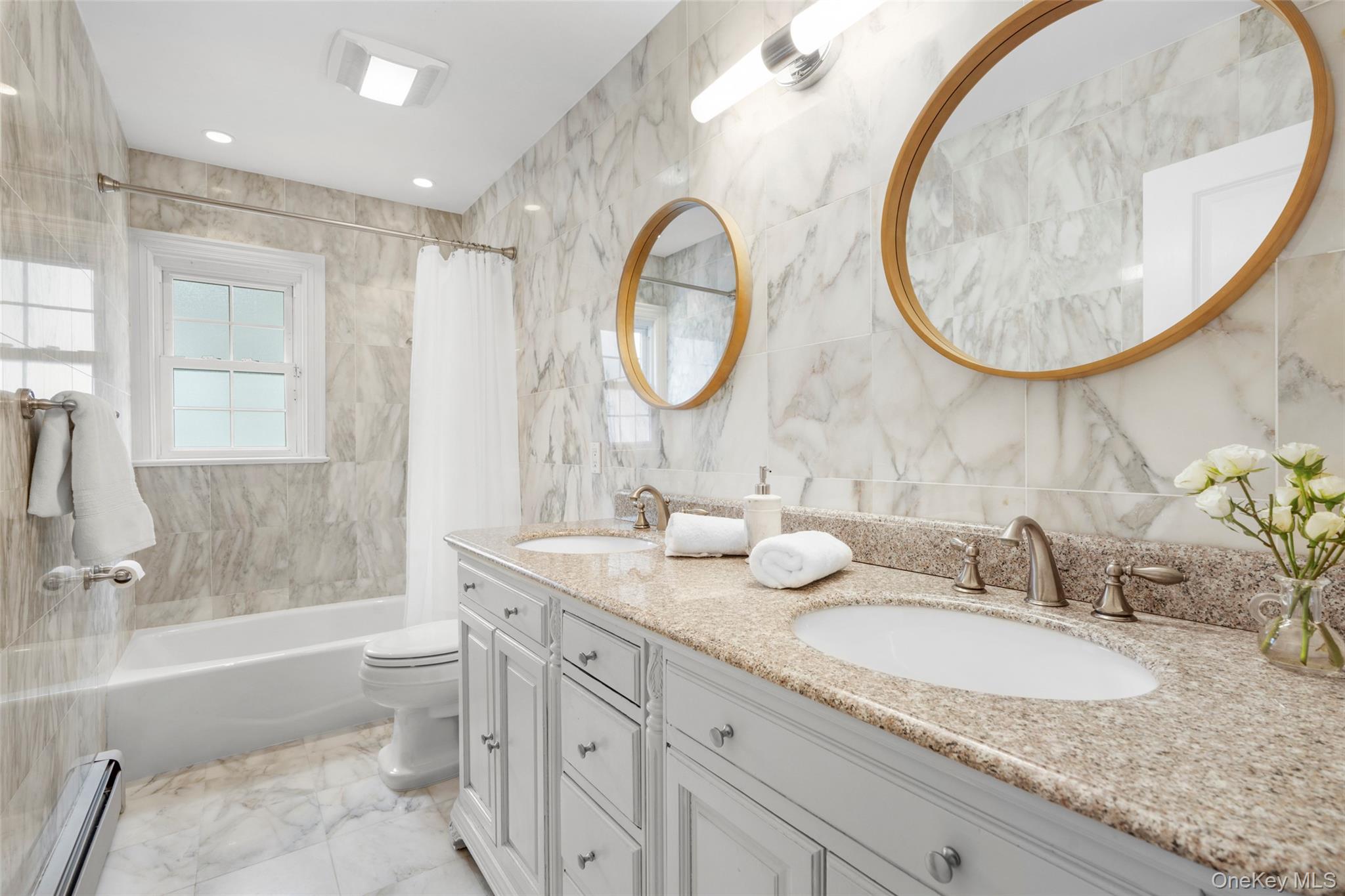 37 Barlow Lane Rye, NY 10580 - Photo 14 of 40 Marble hall bath with double vanity