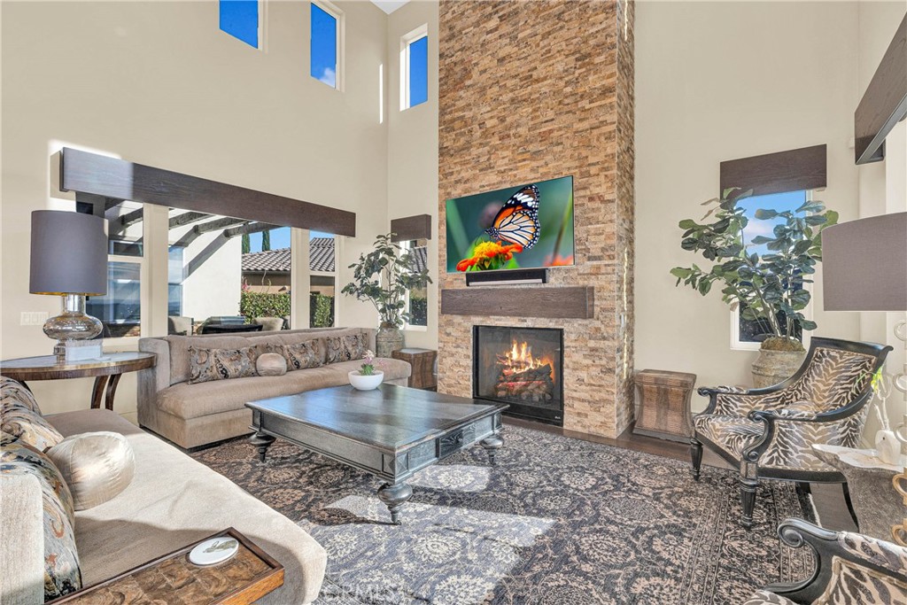 16727 Pienza Court Riverside, CA 92503 - Photo 15 of 41 The stacked stone fireplace rises the full two stories