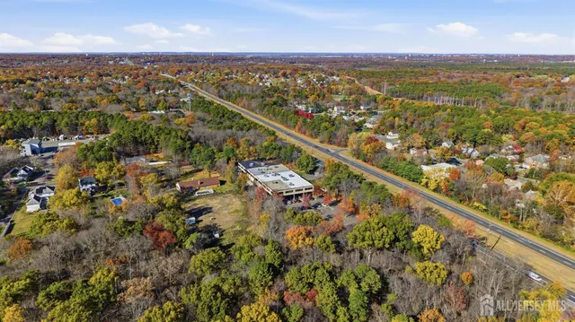a view of city and green space