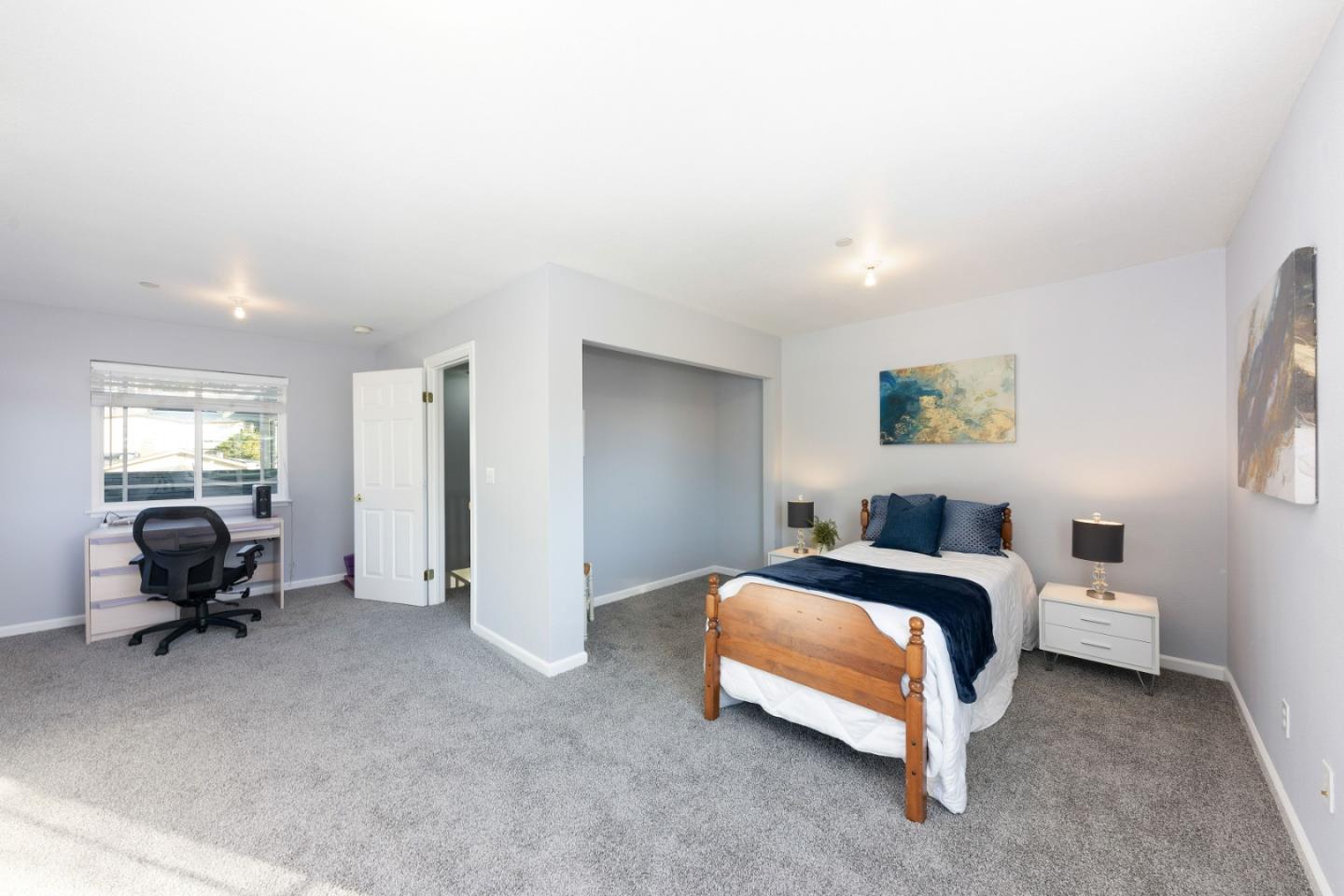 1168 Crespi Drive Pacifica, CA 94044 - Photo 27 of 42 a bed room with a bed and a chair