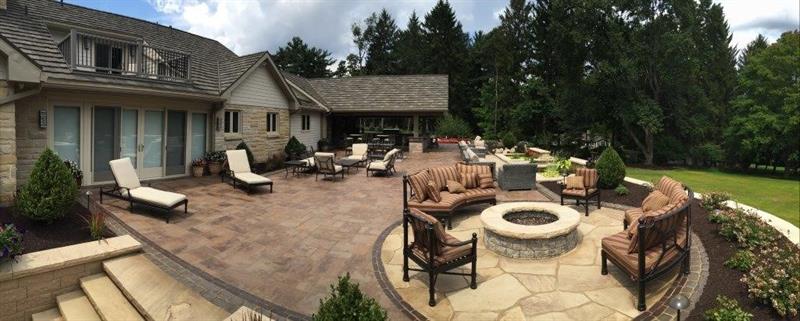5 Little Meadow Road Wexford, PA 15090 - Photo 21 of 25 Open Patio area with gas Fire Pit. Stone Pavers. Large Covered Patio for BBQ'ing and entertaining. Refrigerator, Ice Maker. Sink.