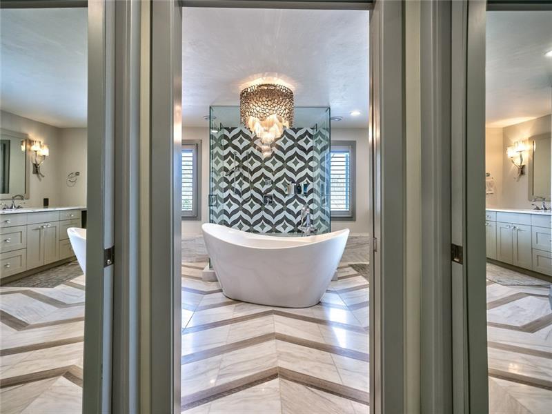 5 Little Meadow Road Wexford, PA 15090 - Photo 9 of 25 Large Luxury Master Bath Suite. His and Her Vanity areas. Custom elegant lighting.