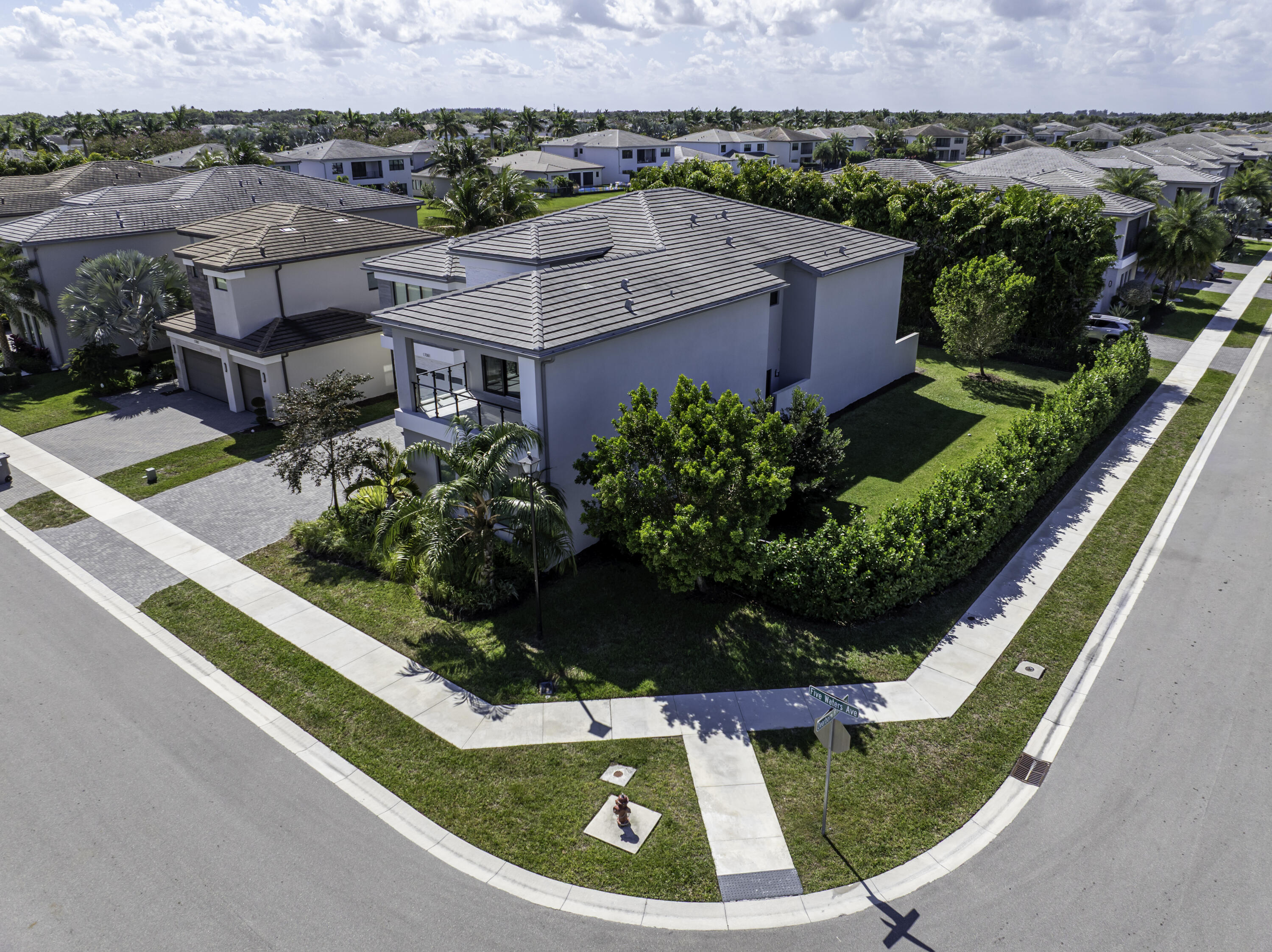 17081 Five Waters Avenue Boca Raton, FL 33496 - Photo 6 of 109 an aerial view of a house with a garden and plants