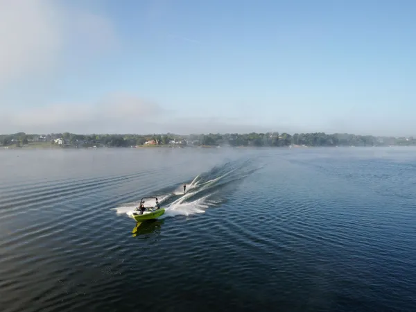 a view of a swimming pool with an ocean view