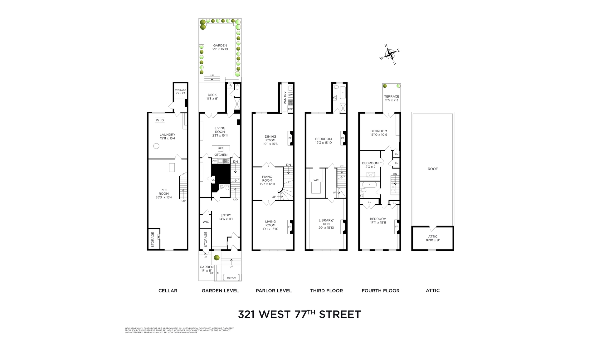 321 West 77th Street Manhattan, NY 10024 - Photo 12 of 12 a black and white photo of a room
