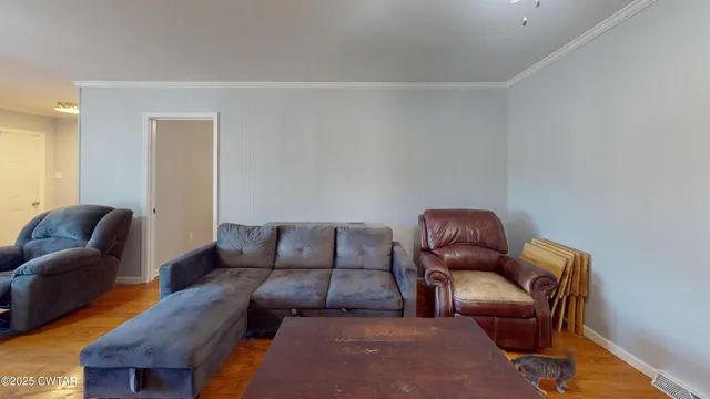 a living room with furniture