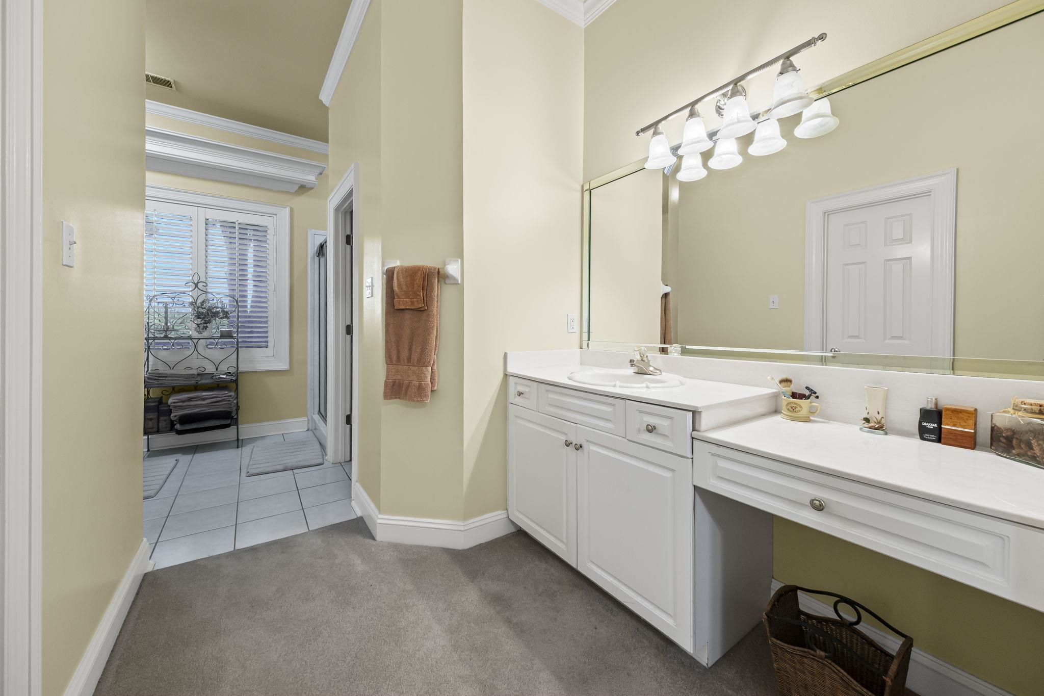 450 Cherry Road Eads, TN 38028 - Photo 17 of 24 a bathroom with a double vanity sink a and a mirror