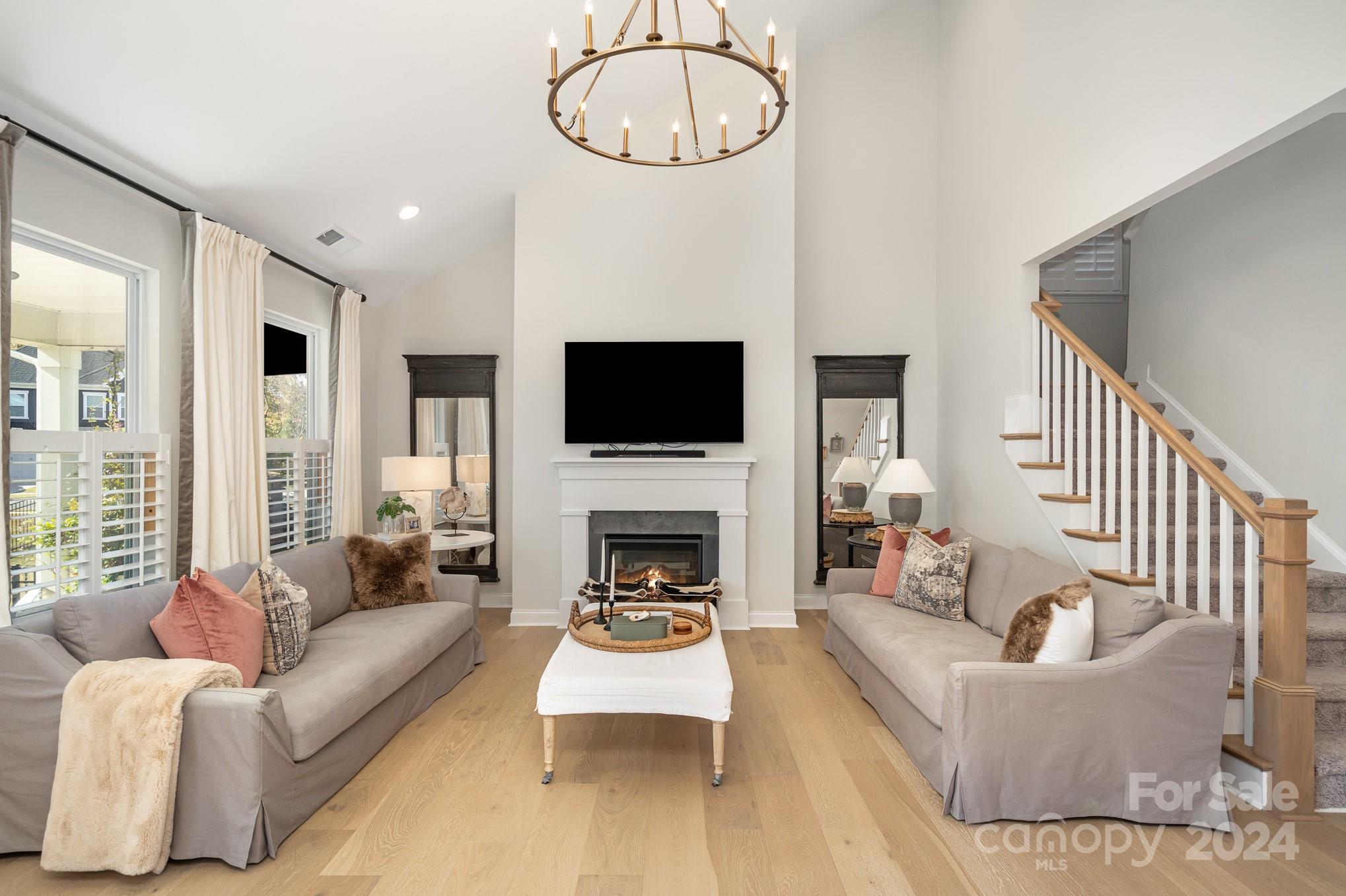 3063 Patchwork Court Fort Mill, SC 29708 - Photo 6 of 28 a living room with furniture a fireplace and a flat screen tv