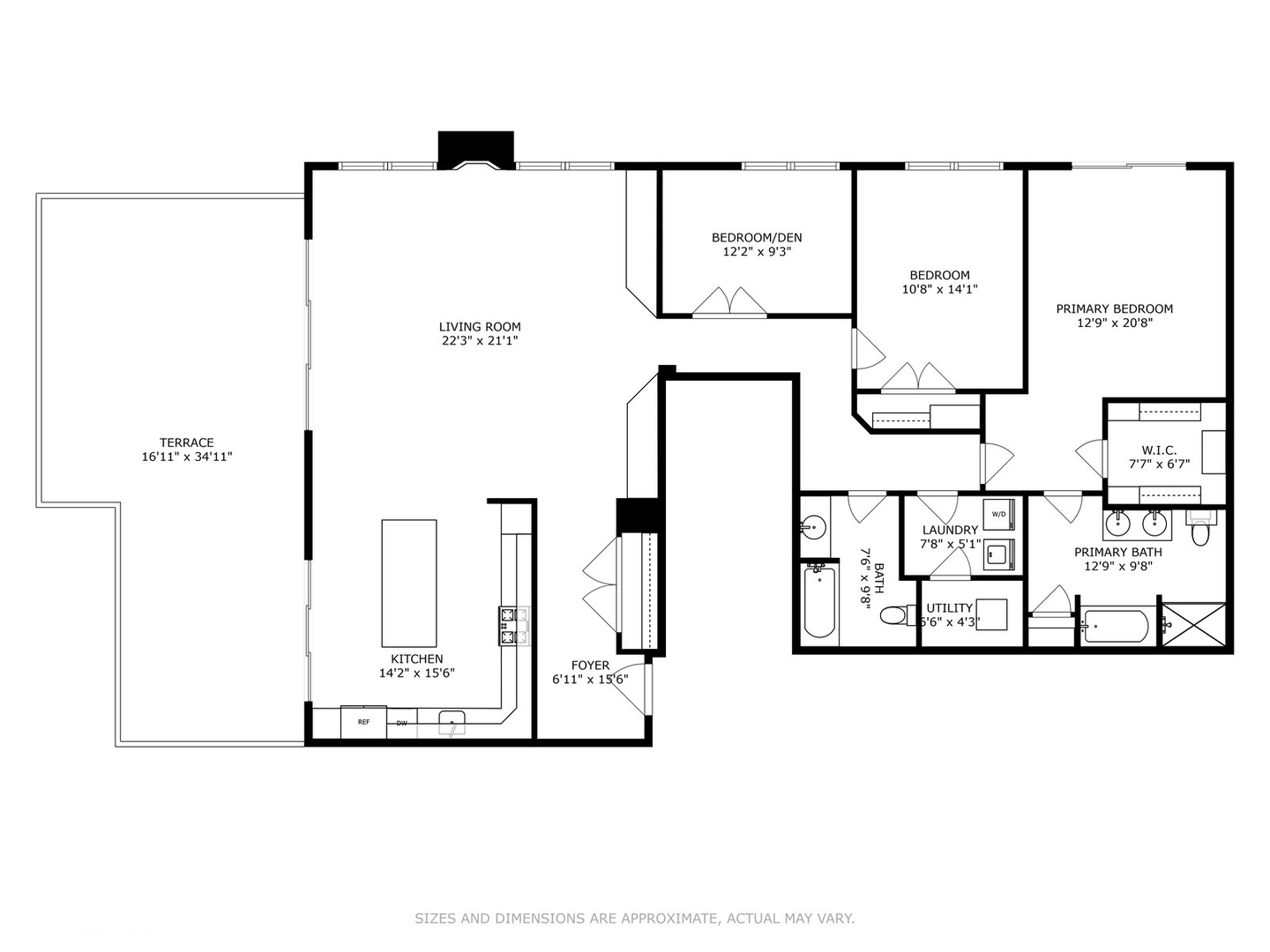 14 South Prospect Street, Unit 508 Roselle, IL 60172 - Photo 23 of 23 a picture of a floor plan