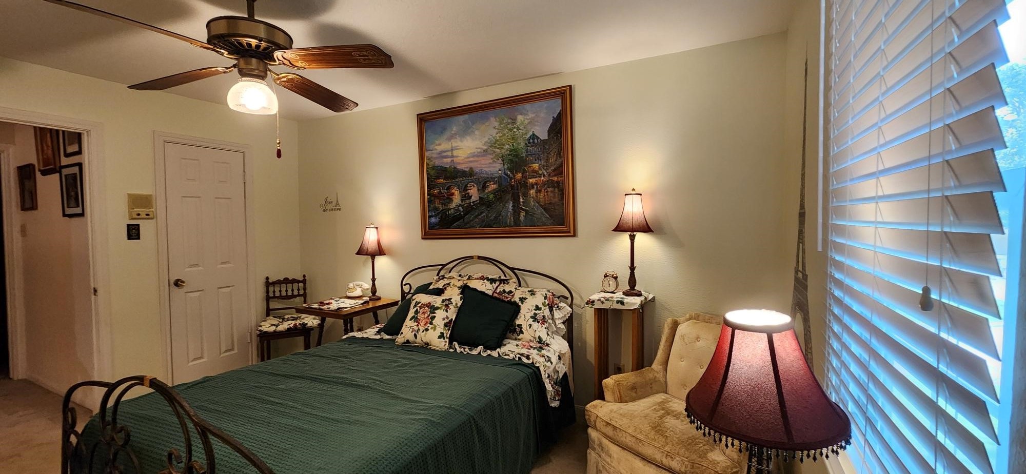 16155 Hexham Drive Spring, TX 77379 - Photo 38 of 47 a bedroom with a bed and a chandelier