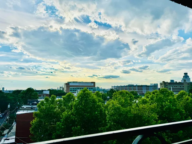 a view of a lake from a balcony