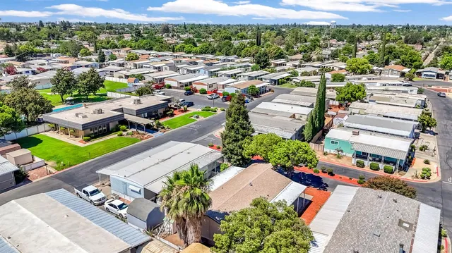 an aerial view of a city