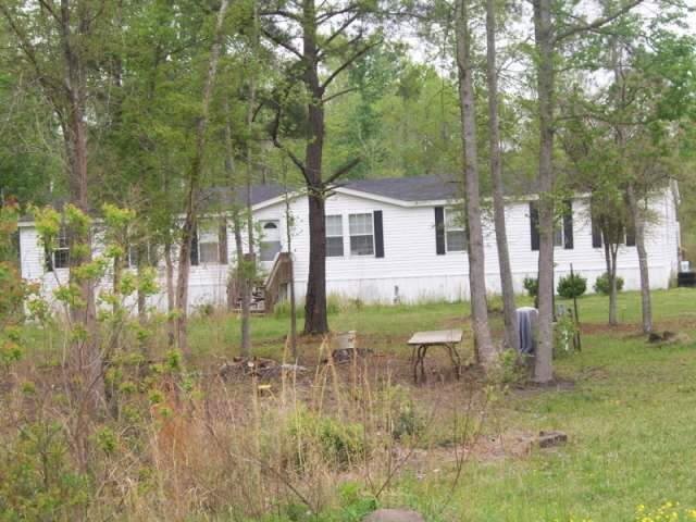 a view of backyard of house and trees