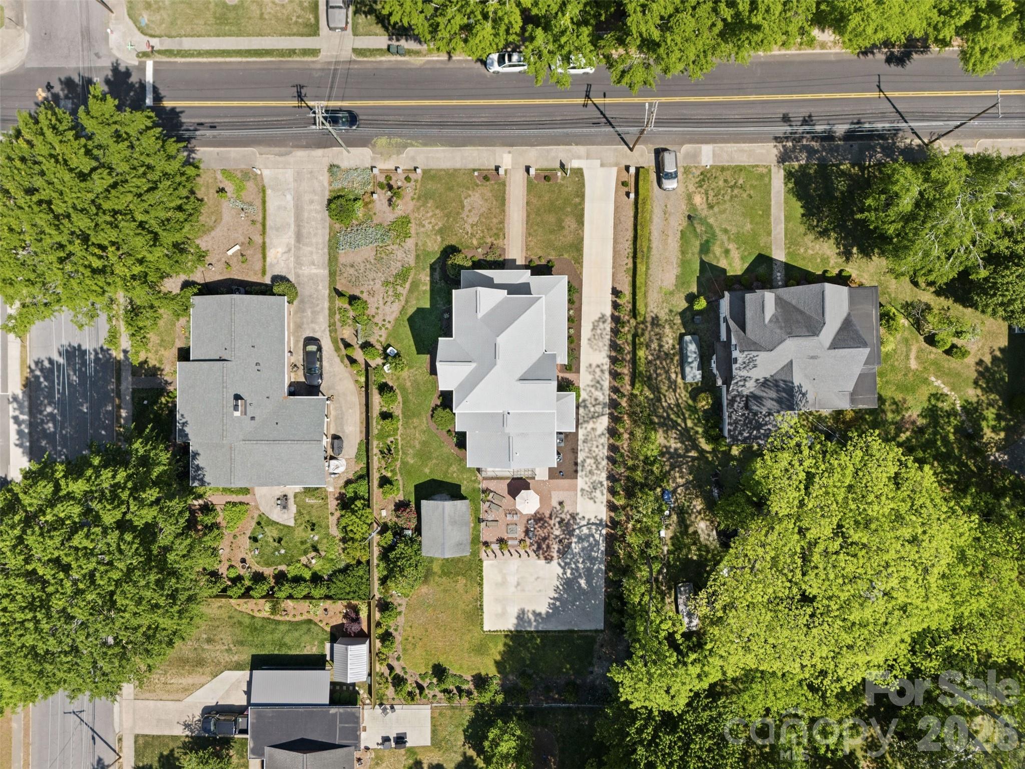 207 West Academy Street Cherryville, NC 28021 - Photo 40 of 45 an aerial view of a house with outdoor space and street view