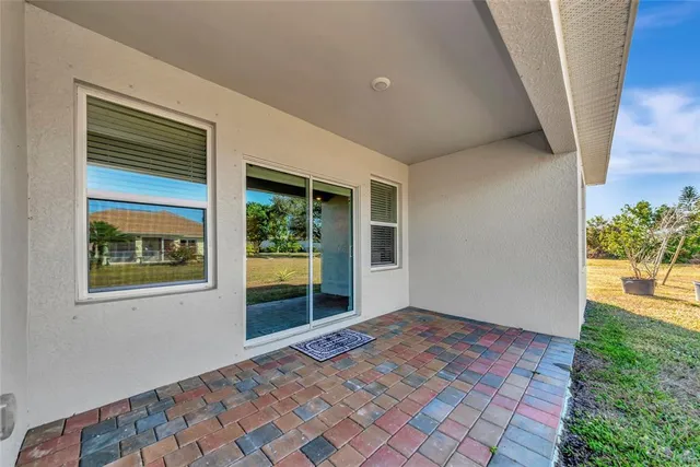 a view of an outdoor space and swimming pool