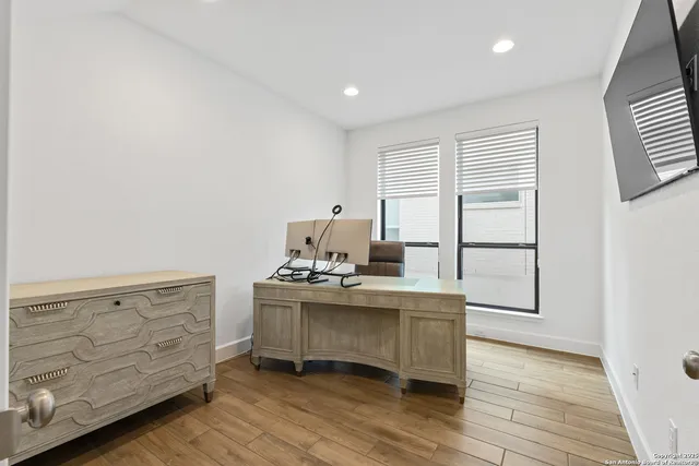 a living room with furniture